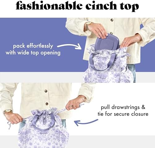 Fit & Fresh Cromwell Cinch Insulated Lunch Bag for Women w/Containers