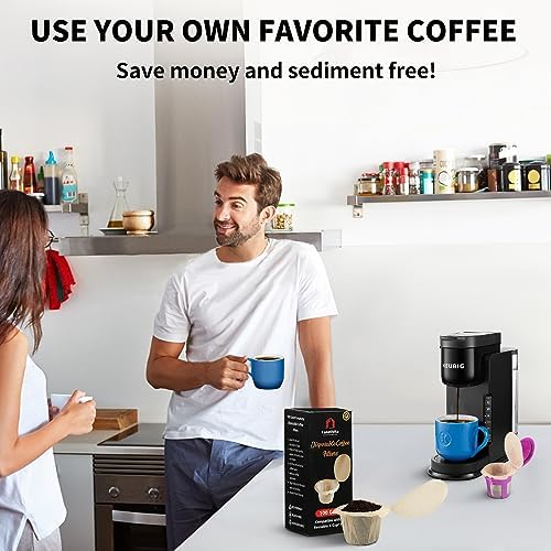 Fanativita 300ct K Cup Coffee Filters with Genius Lid, Unbleached