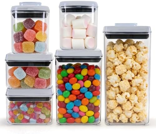Pop Push Button Airtight Food Storage Containers 6 Set