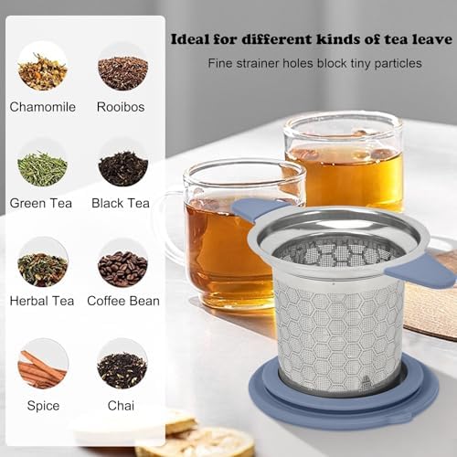 Tea Infuser for Loose Leaf Tea, 304 Stainless Steel Strainer Basket Silver