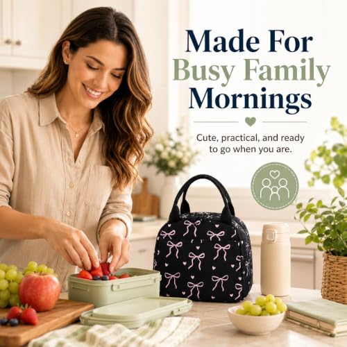 Bluboon Lunch Bag for Women Cute Corduroy Lunch Tote Bags with Shoulder Strap Reusable Insulated Lunch Box Large Capacity Reusable Insulated Cooler for Work Picnic or Travel
