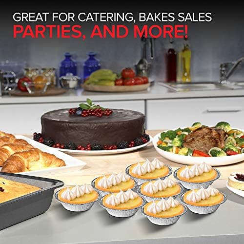 Stock Your Home 3 Inch Aluminum Foil Pie Pans (200 Count) Disposable & Recyclable Mini Pie Pans, Small Pie Tin for Baking, Cafes, and Restaurants, Durable Individual Pie Pan for Fruit Tarts, Quiche