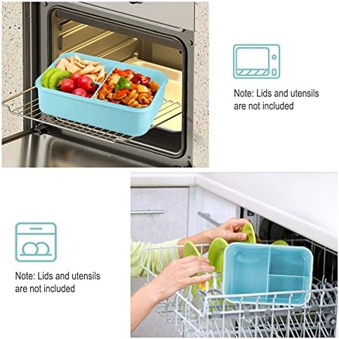 Bento Box for Adult, 1200 ML Lunch Containers, LeakProof Lunch Box with Utensils, BPA Free, 3 Compartment Bento Box Microwave Safe, Blue