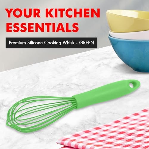 Chef Craft Premium Silicone Wire Cooking Whisk, 10.5 inch, Green