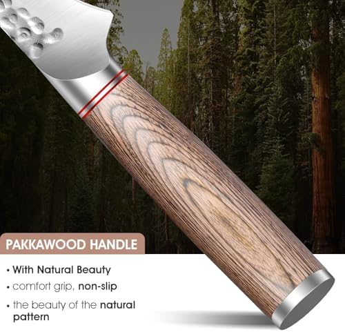 Huusk Boning Knife for Meat Cutting with Ergonomic Pakkawood Handle