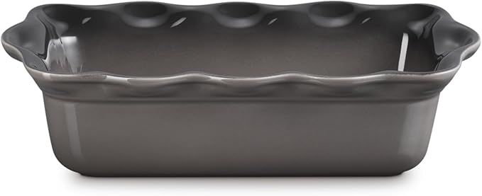 Le Creuset Stoneware Set of 2 9" Heritage Fluted Pie and 9" Fluted Loaf Dish, Oyster