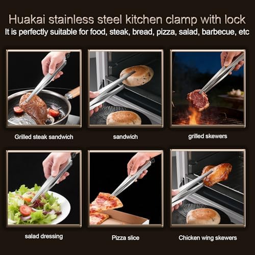 12-inch Locking Stainless Steel Kitchen Tongs