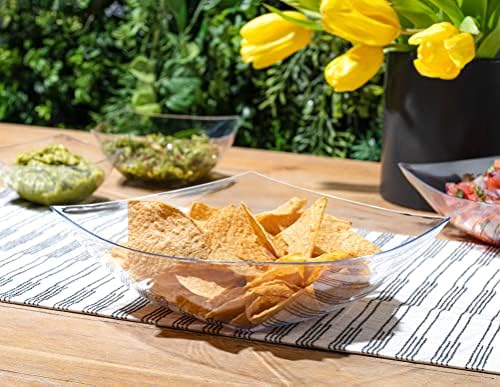 4 Pack Disposable Clear Plastic Serving Bowls Square Party Candy Use 64oz