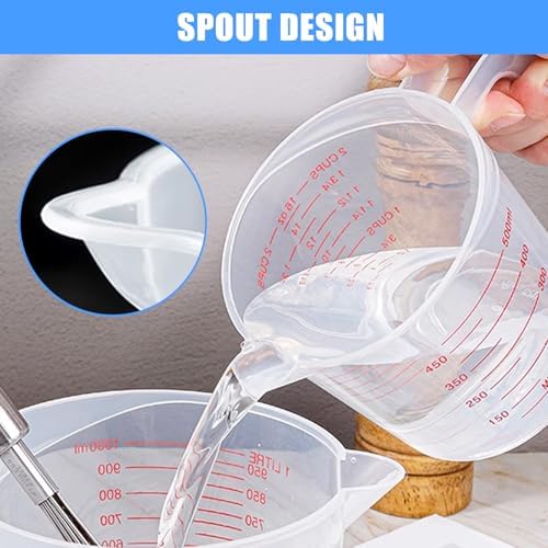 DTDNZKN 6 Pack Measuring Cup Set, 250ml (1-Cup) and 500ml (2-Cup)