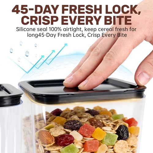 Cereal Dispenser Countertop 2 Pack, Double 3L Airtight