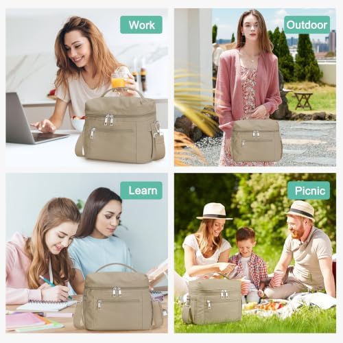 DALINDA Insulated Lunch Box Women Men Leak-Proof Cooler Lunch Bag