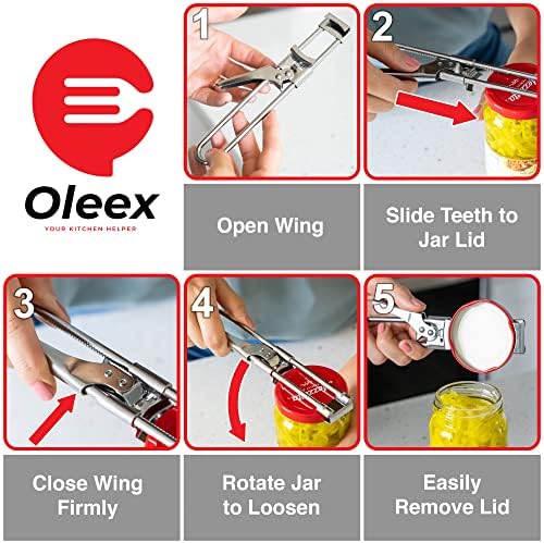 Oleex Jar Opener for Weak Hands (x2) with Keychain Bottle Cap Opener. Easy Seniors Arthritis, Kids Openers. Gripper Tight Lid Opener, Kitchen Gadgets