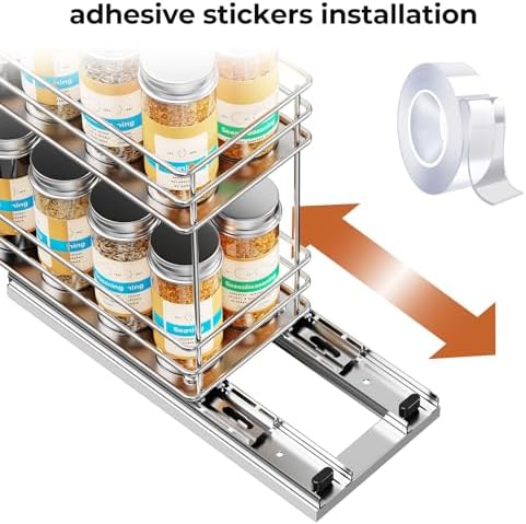 Mystozer Pull Out Spice Rack Organizer for Cabinet, Slide Out Spice Racks
