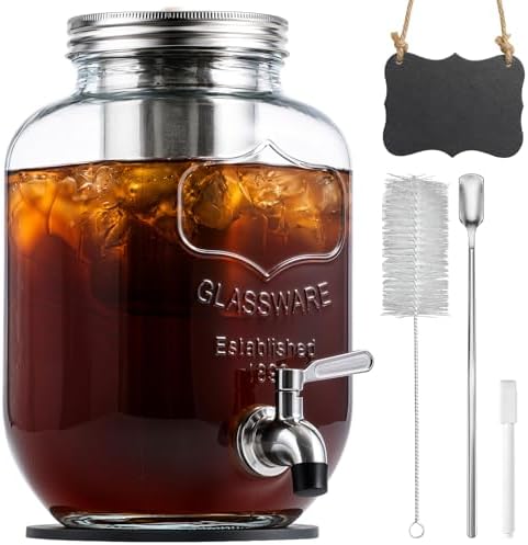 JunVpic Cold Brew Coffee Maker, 128 oz/1 Gallon Glass Pitcher