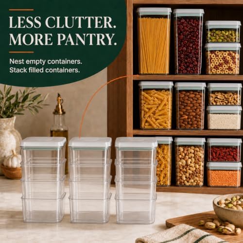 8-Piece Airtight Food Storage Containers, Pasta Pantry Canister Set