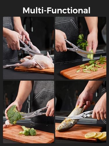 Poultry Shears, Full Steel Bone Cutting Scissors for Chicken & Turkey