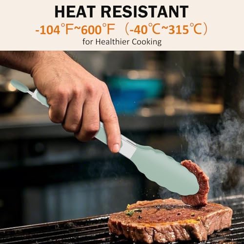 Silicone Tongs for Cooking Non-Stick Pans Grilling Air Fryer Salad