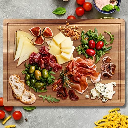 Solid Acacia Wood Cutting Board Set of 3 Wooden Charcuterie Boards Set