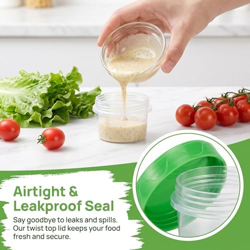 EONJOE 2oz Airtight Small Plastic Food Storage Containers with Lids, 12pcs