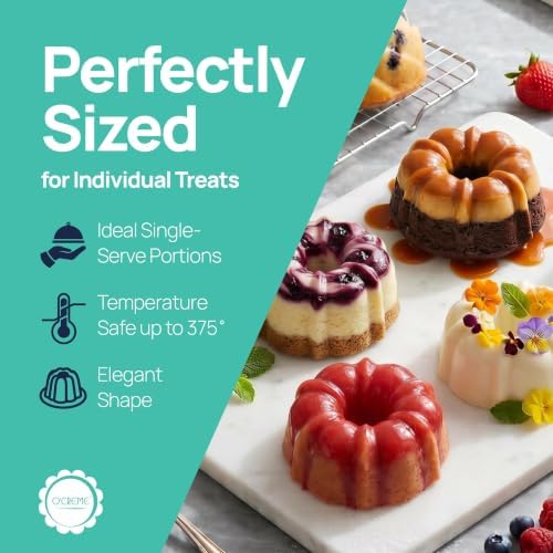 O'CREME Mini Silicone Cake Pan Non-Stick Baking Mold 10 Pack