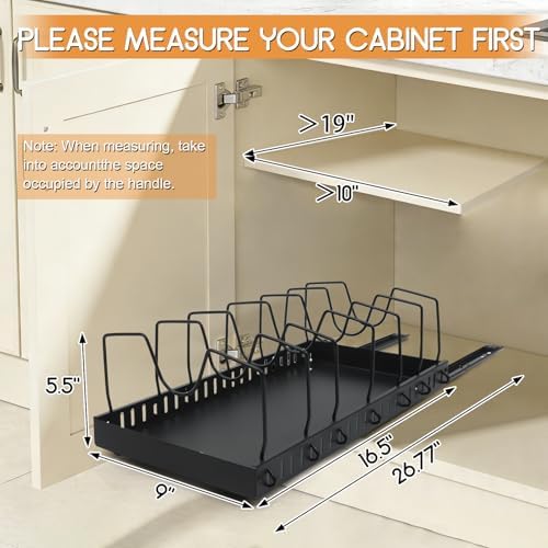 XIAPIA 2 Pack Pull Out Pots and Pans Organizer Under Kitchen Cabinet