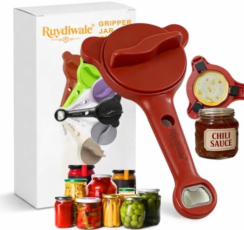 4-in-1 Jar Opener, Ruydiwale Adjustable Jar Opener for Seniors