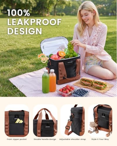 LOVEVOOK Insulated Lunch Bag for Women men, Large Leakproof Adult Lunch Box