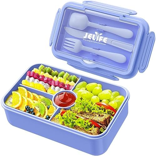Jelife Bento Lunch Box for Kids, Large Bento-Style Leakproof Bento Boxes