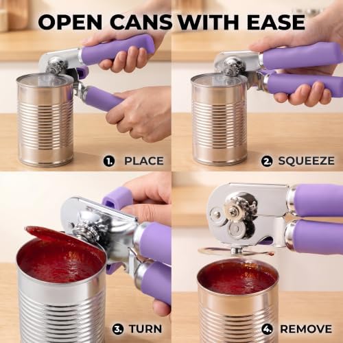Zulay Kitchen Stainless Steel Swing Open Manual Can Opener Comfortable Grip