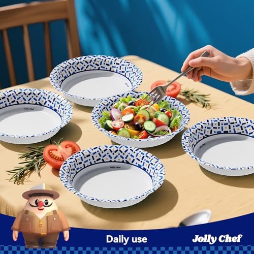 JOLLY CHEF Paper Bowls 20 oz 200 Count Large Disposable Bowls Bulk