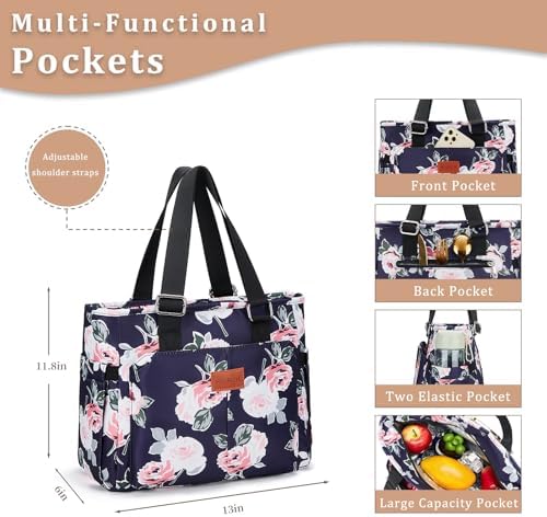 HSHRICH Insulated Lunch Bag Women - Large Tote Lunch Box For Work
