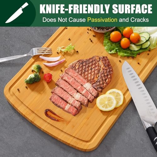 Homaxy Extra Large Bamboo Cutting Boards for Kitchen, 18x12.5"