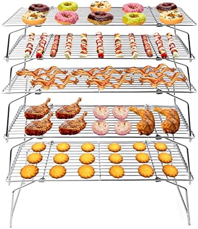 TeamFar Cooling Rack, 5-Tiers Stainless Steel Baking Cooling Wire Rack