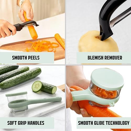 3 in 1 Swivel Potato Peeler +Vegetable Peeler with Catcher & Cleaning Brush