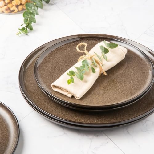 LERATIO Ceramic Dinner Plates Set of 6,10.5 Inch Reactive Glaze Plate Sets