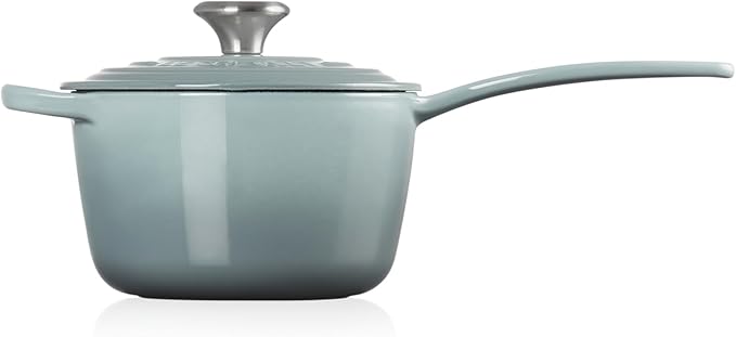 Le Creuset Enameled Cast Iron Signature Saucepan, 1.75 qt., Sea Salt