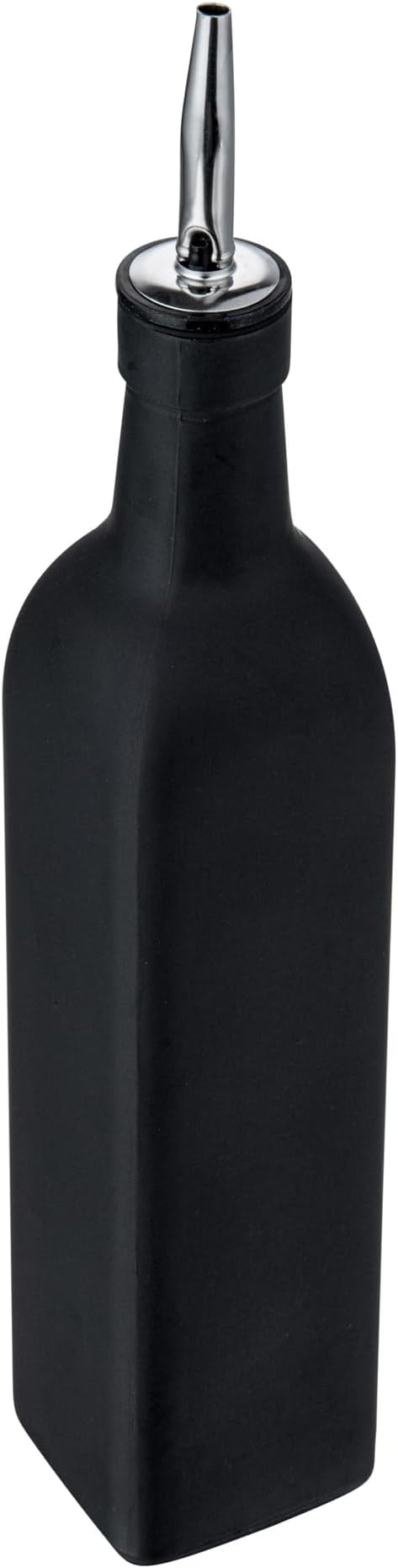 Restaurantware RW Base 16.9 Ounce Olive Oil Dispenser 1 Kitchen Oil Dispenser Bottle - With Stainless Steel Pourer Non-Leaking Black Glass Olive Oil Pourer For Cooking Or Salad Dressings