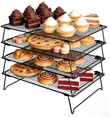 4PCS Cooling Racks for Baking and Cooking 16"x10" Stackable Cookie Rack