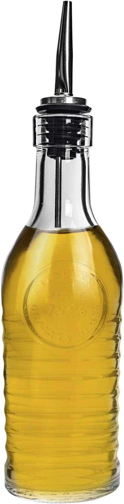 BORMIOLI ROCCO Officina 1825 Olive Oil/Vinegar Bottle Stainless Steel Pouring Spout 268 ml