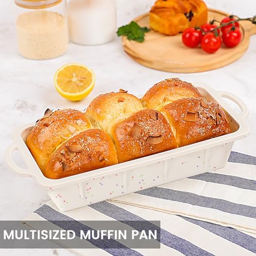 Vinino 2 Pack XLarge Nonstick Silicone Loaf Pans 12.5 x 5.5'' for Baking