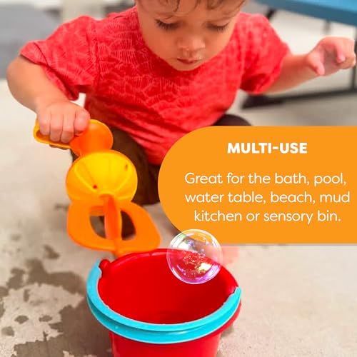 HABA Toddler Bath Toys: Bubble Bath Whisk for Sensory Play, Bubble Maker for Bathtub and Fun Beach and Water Toys for Toddlers, Yellow