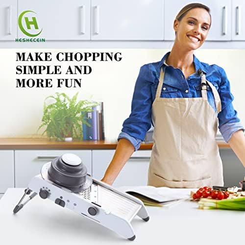 Adjustable Mandoline Slicer for Kitchen, Stainless Steel Mandolins Vegetable Chopper - Food Chopper, Vegetable Slicer, Mandolin with Waffle Maker | French Fry Cutter
