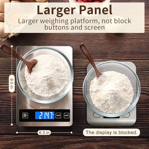 Food Scale, 33lb Kitchen Scale with 1g Precision, for Cooking, Black