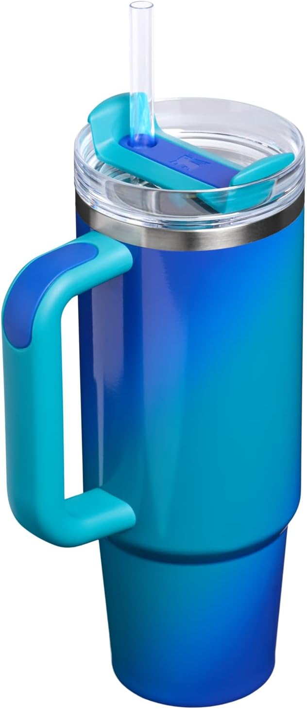 STANLEY Quencher H2.0 Tumbler with Handle and Straw 30 oz | Flowstate 3-Position Lid | Cup Holder Compatible for Travel | Insulated Stainless Steel Cup | BPA-Free | Sea Glass Aura