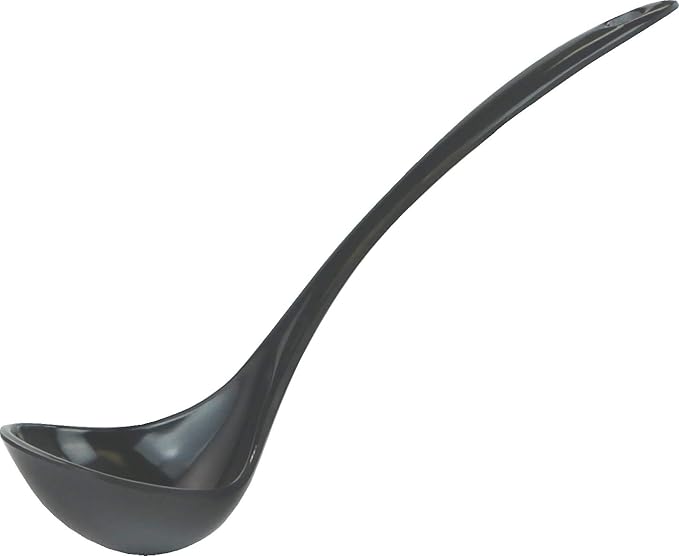 Reston Lloyd Melamine Soup Ladle Kitchen Utensil, Premium Quality Utensil with Heat Resistant Ergonomic Handle, Durable BPA-Free Plastic, 10.5 inch long, 6pc Set, Charcoal