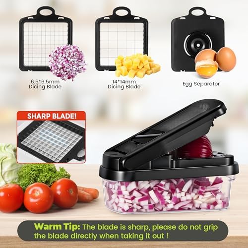 Yusshn Vegetable Chopper, 12-in-1 Food Veggie Chopper Cutter with Container