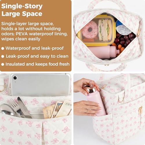Large lunch bag, Lunch box insulated for women tote bag, Soft Cooler Bag for Work Outdoor Picnic Trips