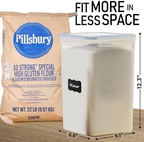 2 PC (8.5L / 287 Oz) Extra Large Pantry Flour Sugar Storage Containers Set