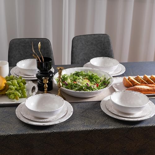 Farmhouse Melamine Serving Tray with Handles, Set of 2, 19"x12" Extra Large Rectangular Turkey Serving Platter, Serving Food Trays for Entertaining, Christmas,Thanksgiving,Party, Ivory