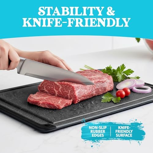 Large Plastic Cutting Board for Kitchen, 18-Inch Reversible Chopping Board
